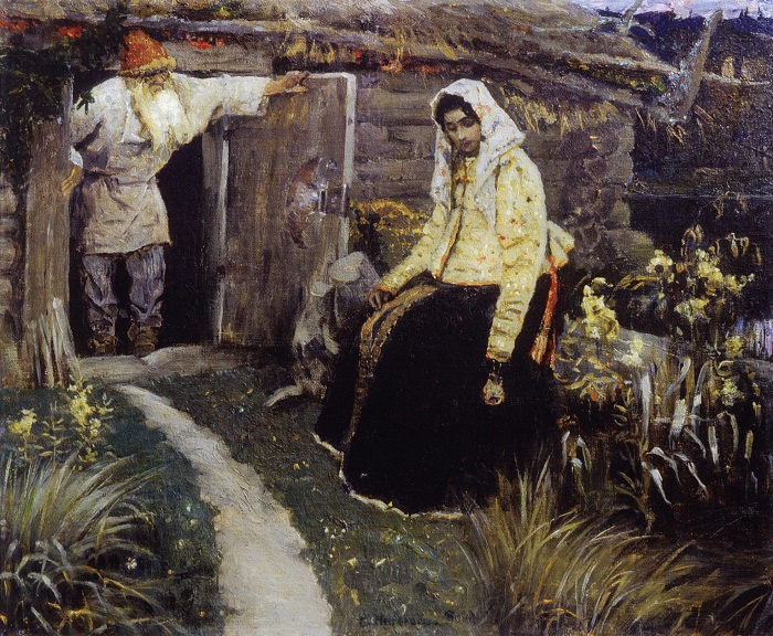 За приворотным зельем. Картина Михаила Нестерова.